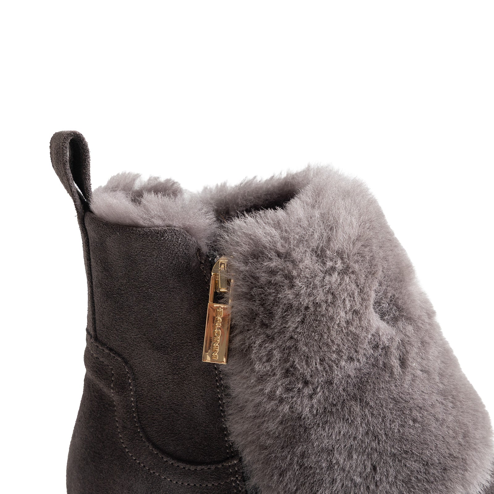 מגפון זמש+פרווה-אפור