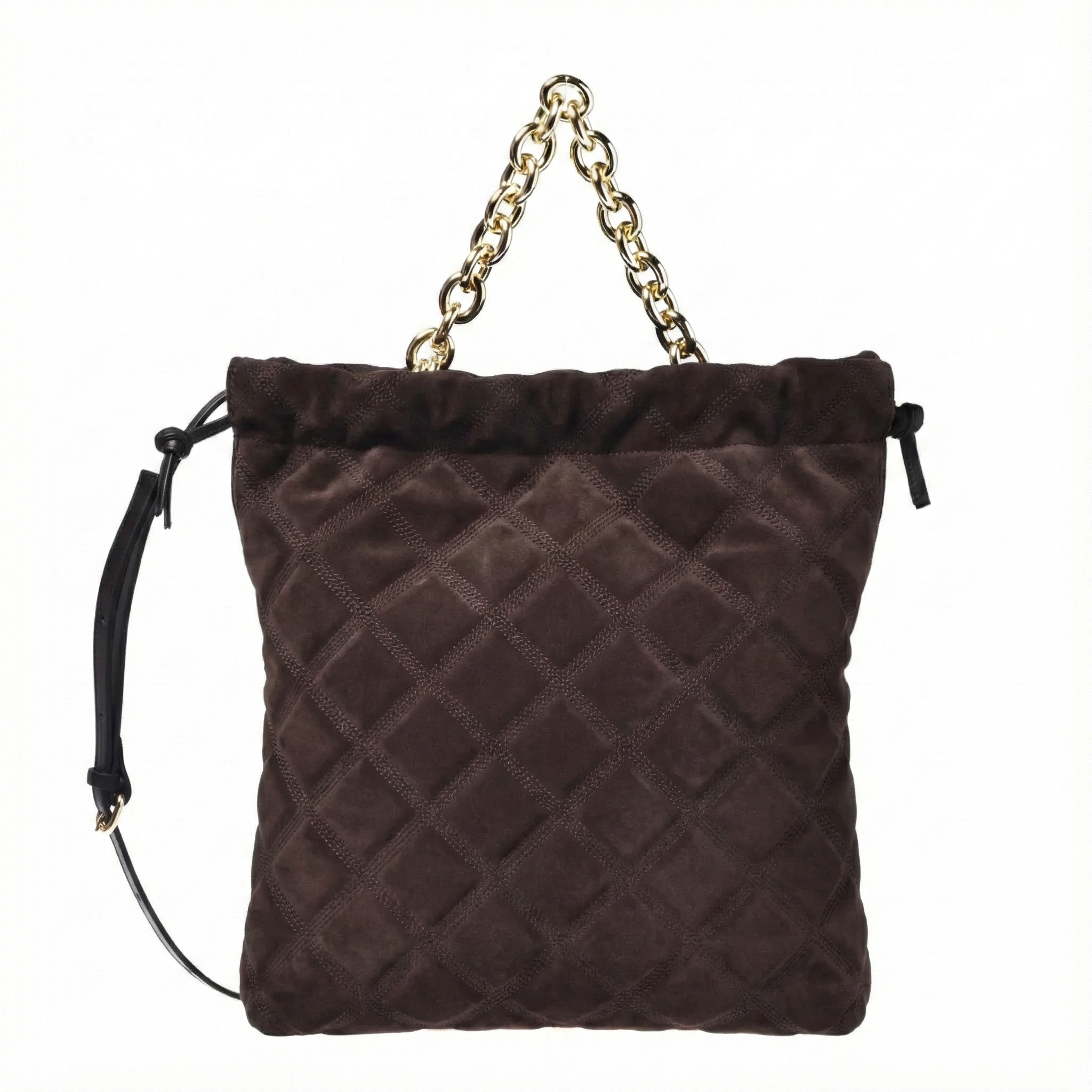 תיק קוילט גדול-חום