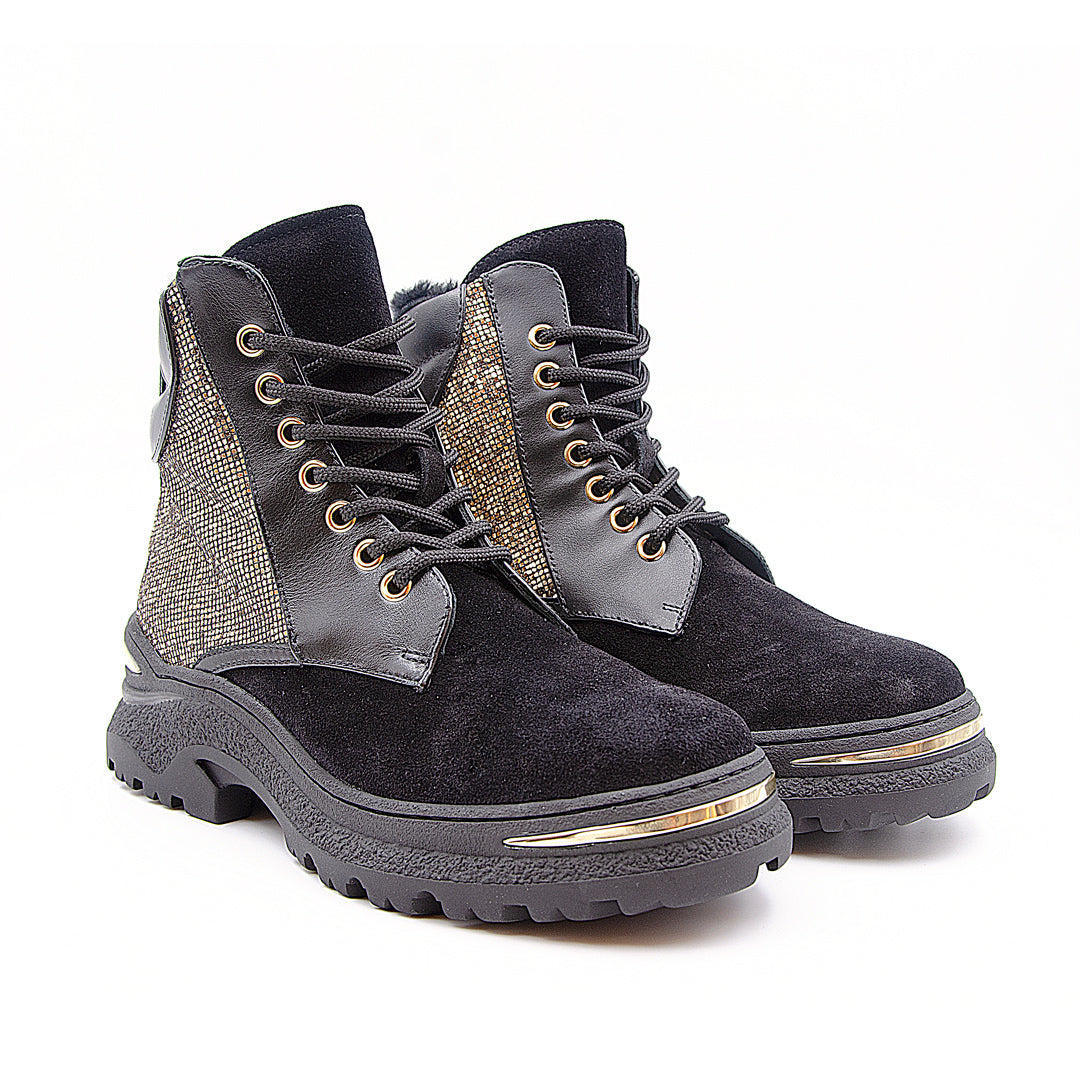 נעל שרוכים מאש זהב+פרווה