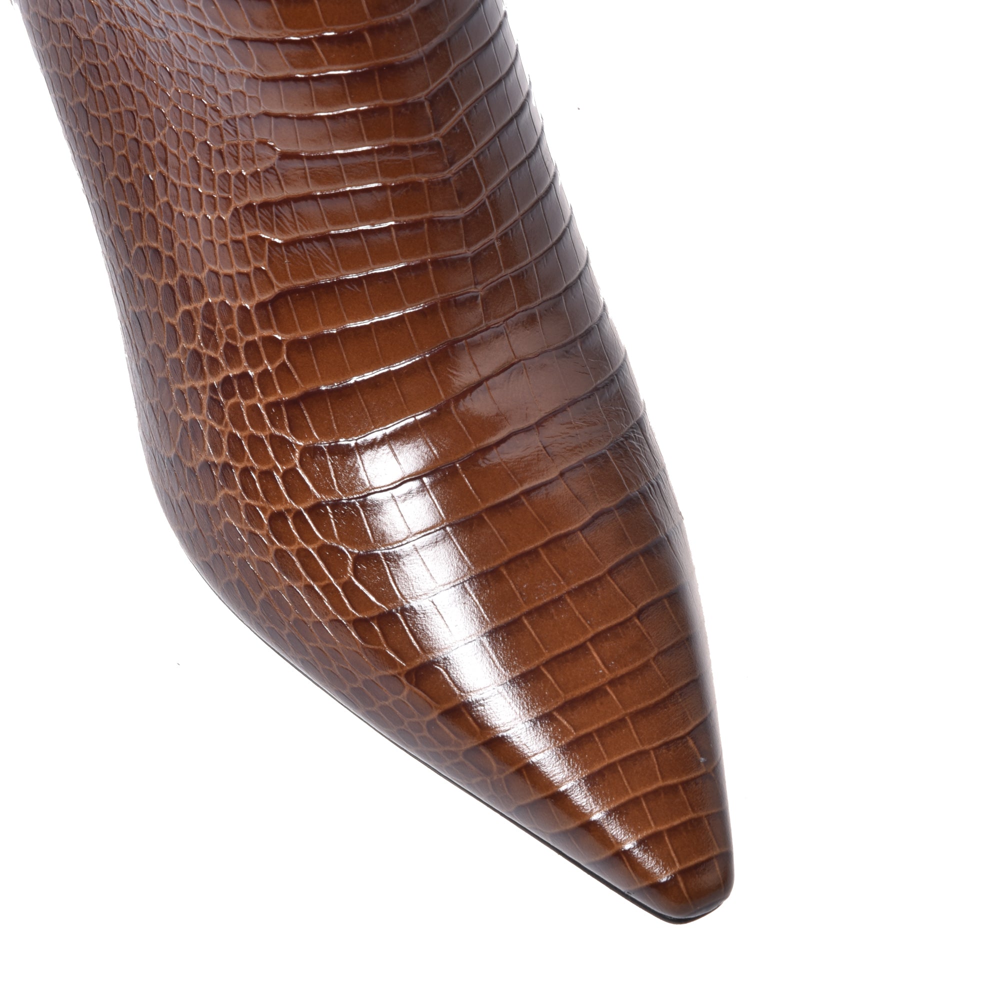 מגף קרוקו-חום