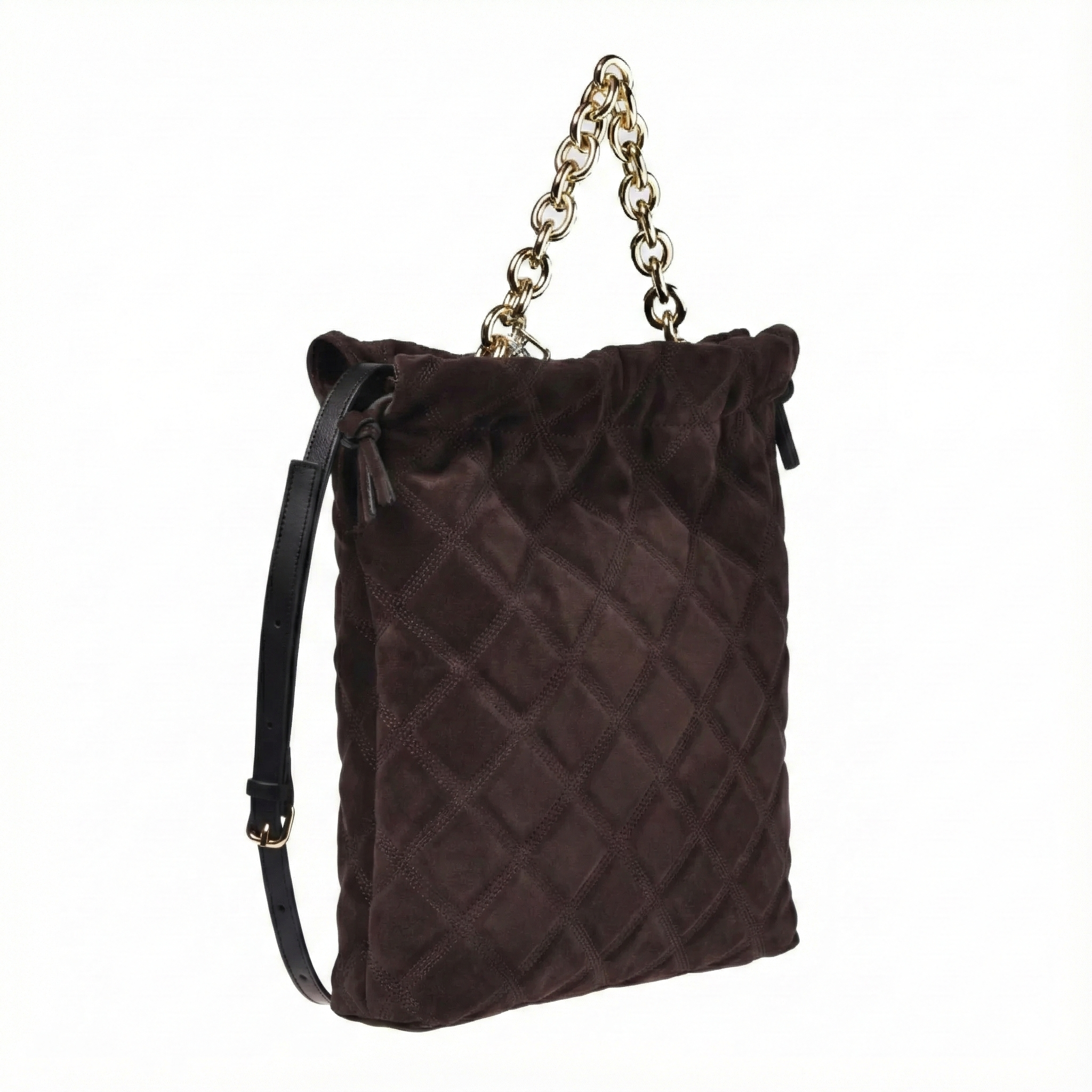 תיק קוילט גדול-חום